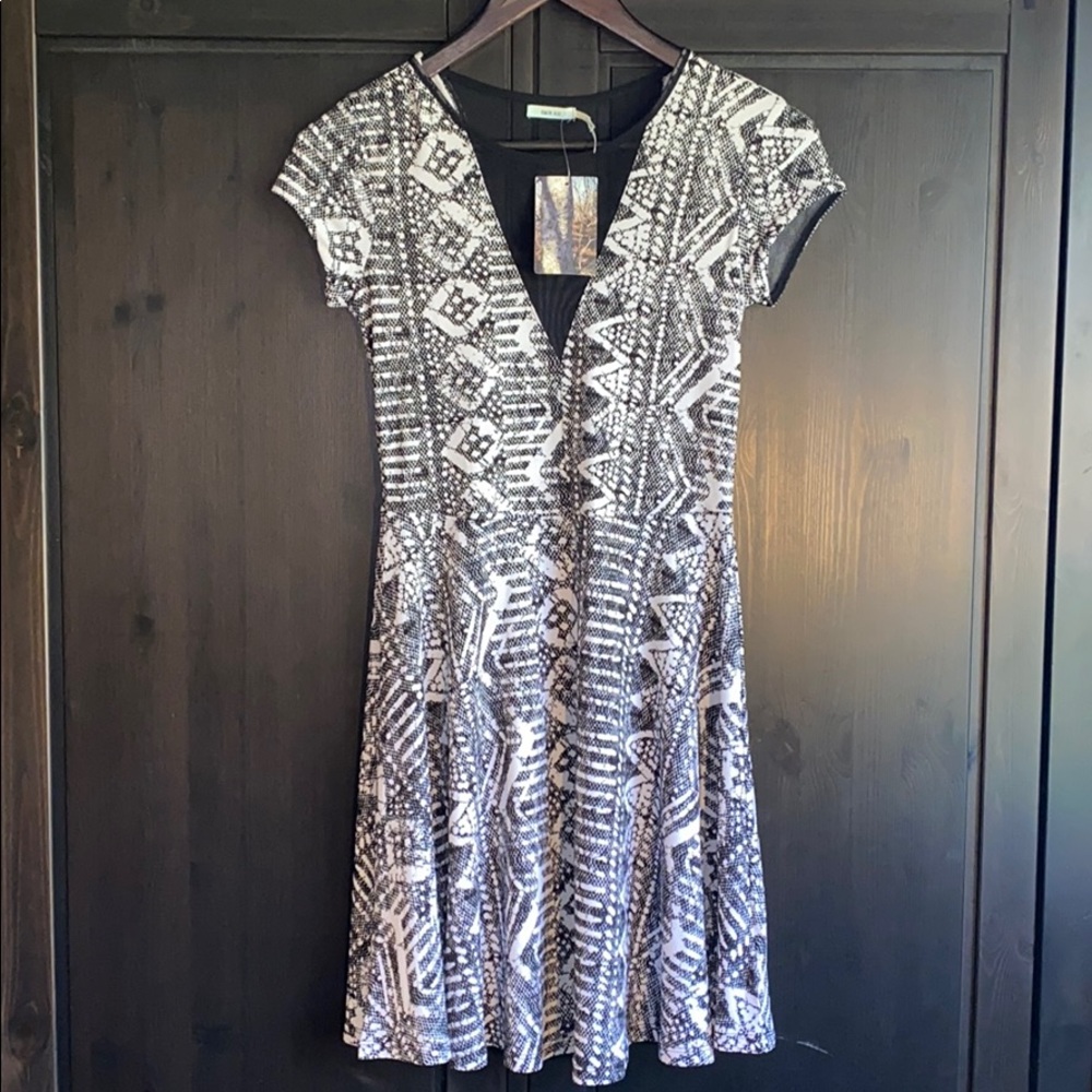 Urban Outfitters Black and White Patterned Mini Dress
